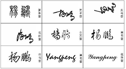 杨鹏的签名设计分解